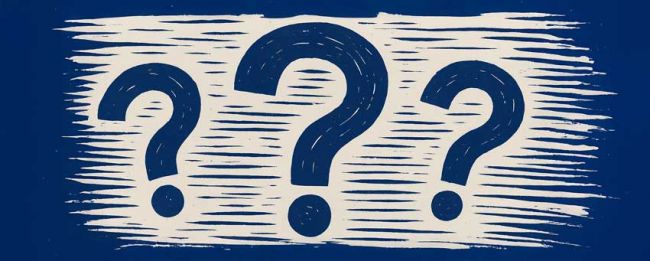 Fragezeichen Linolschnitt