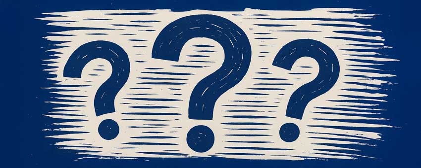 Fragezeichen Linolschnitt