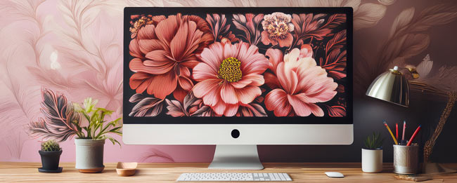 Monitor mit Ornamentmotiv