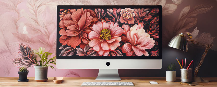 Monitor mit Ornamentmotiv