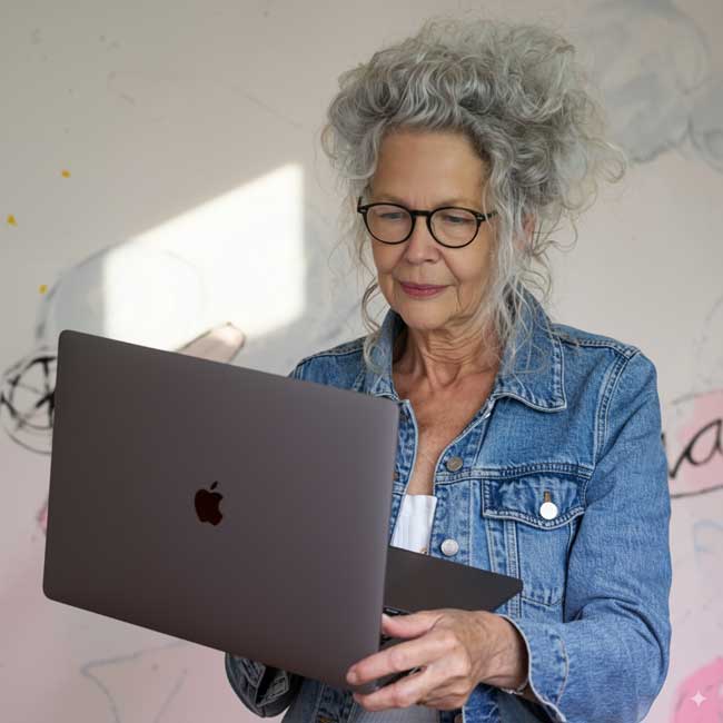 SEO-Coach Christina Martens mit Laptop