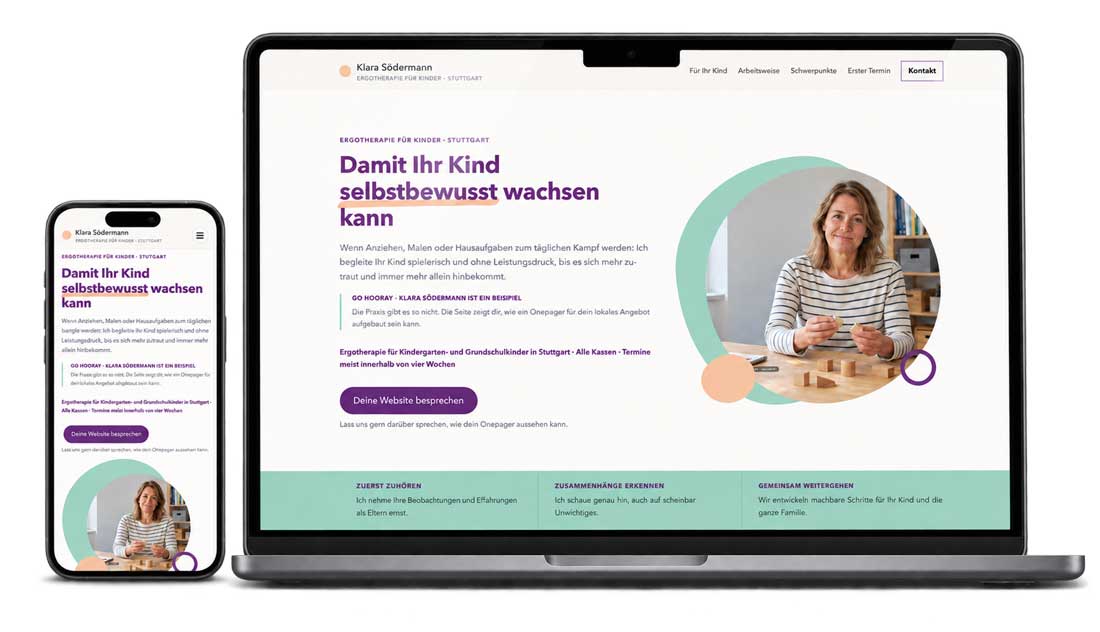 Onepager Beispiel Ergotherapeutin