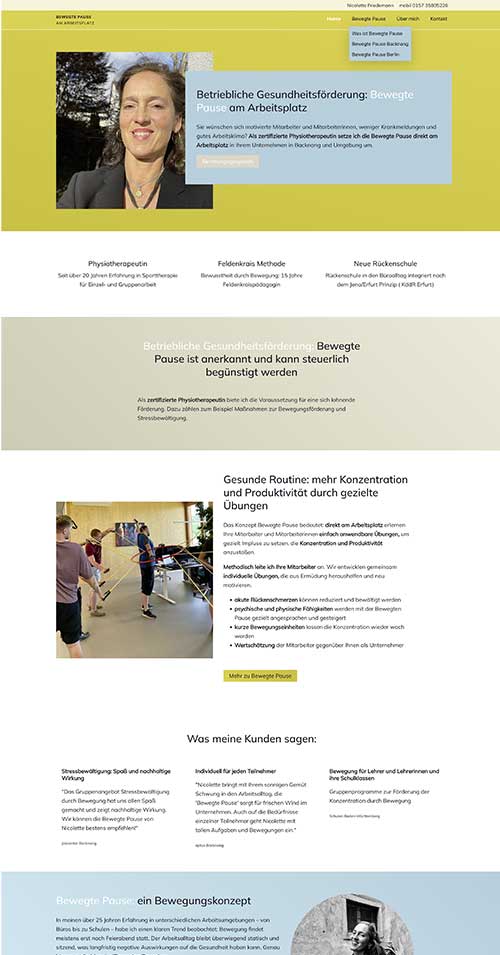 Website für Bewegte Pause