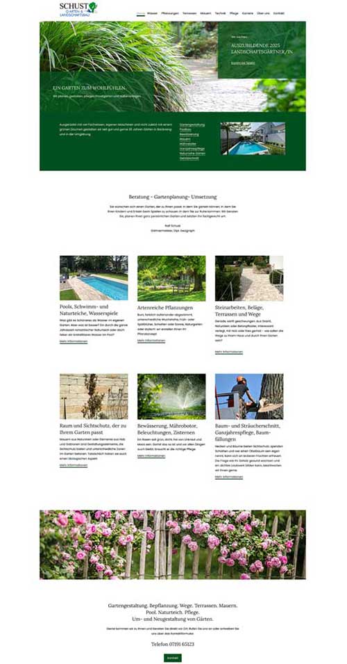 Website für einen Landschaftsgärtner